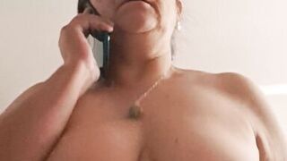 My husband calls me and I'm fucking my stepson