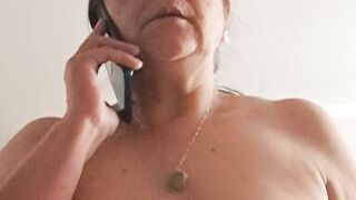 My husband calls me and I'm fucking my stepson