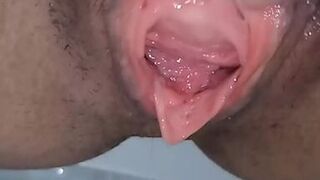 Horny MIILF in the toilet fucks herself with her hand - 1 image