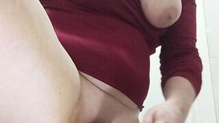 Hot stepmom squirts in the toilet