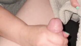 Jerking my step son under blanket