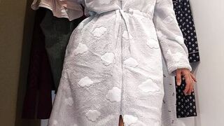 Big hairy latina nipples. Amateur wife trying on clothes. hairy pussy, sexy brunette, big ass, sexy clothes, panties, socks - 12 image