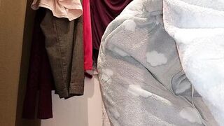 Big hairy latina nipples. Amateur wife trying on clothes. hairy pussy, sexy brunette, big ass, sexy clothes, panties, socks - 13 image