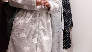 Big hairy latina nipples. Amateur wife trying on clothes. hairy pussy, sexy brunette, big ass, sexy clothes, panties, socks - 6 image