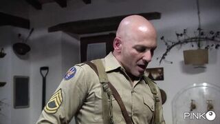 Franco Bangs the Old-time Housewife on the Kitchen Table