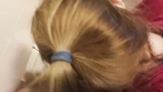 Pussy Play in Toilet with Cock Around Me