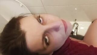 Pussy Play in Toilet with Cock Around Me