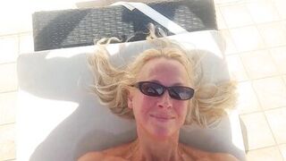 Beautiful blonde amateur mature wife enjoys outdoor sex