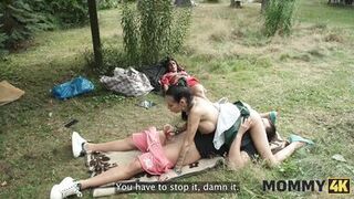 MOMMY4K. Horny Mommy is too sneaky and used her chance to fuck a inexperienced cock hard on the grass - 11 image