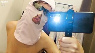 Try On Haul - Hot Hairy Milf Shows Extremely Hairy Pussy In The Locker Room