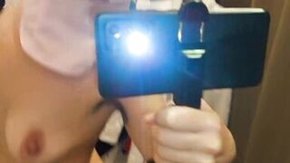 Try On Haul - Hot Hairy Milf Shows Extremely Hairy Pussy In The Locker Room - 5 image