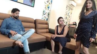 two desi girls went to their bosse's place. Boss cheated them and fucked.