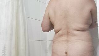 Wetting the body of a mature milf