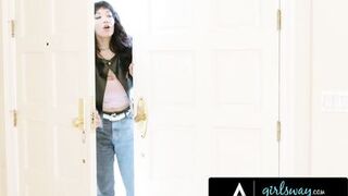 GIRLSWAY - Shook Alex Coal & Nicole Kitt Discover They Both Date Little Puck! HARD LESBIAN THREESOME - 3 image