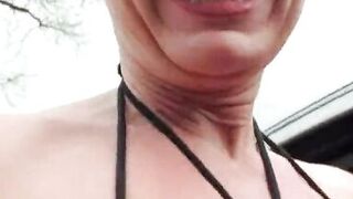 Milf Julie naked outdoors