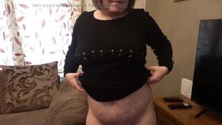 Striptease in Black Woollen minidress fence net stockings ankle boots