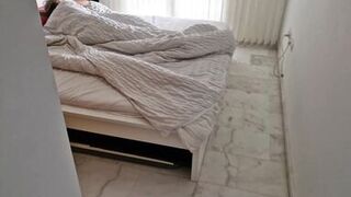 Husband had to go away early morning and he left a message to his friend where he asked to wake up wife who was still in bed