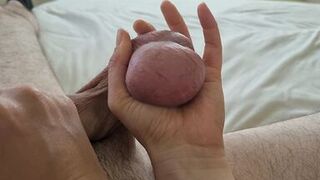 Hot horny MILF Wife gives sensual and hot good morning massage to husbands hard cock