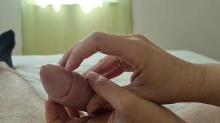 Hot horny MILF Wife gives sensual and hot good morning massage to husbands hard cock