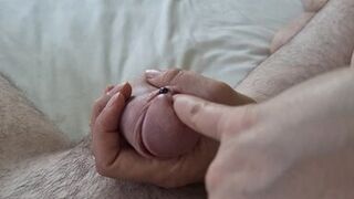 Hot horny MILF Wife gives sensual and hot good morning massage to husbands hard cock