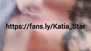 Katia Star skinny fit fake tits bimbo plays with herself and cums on cam