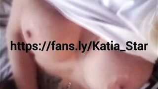 Katia Star skinny fit fake tits bimbo plays with herself and cums on cam