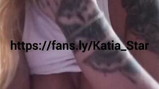 Katia Star skinny fit fake tits bimbo plays with herself and cums on cam