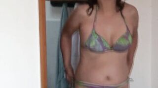 Watching stepmom pissing on the beach and in the house while I masturbate