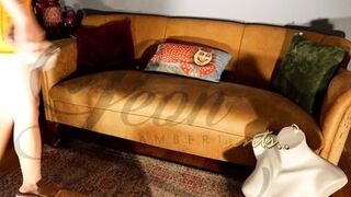 Ultimate tease of Big Tits Hot Blonde who wants to take big cock cum on her body but with masturbating only