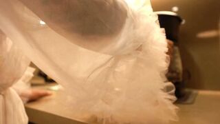 Masked thief breaks into the house of the incredible Mariana Martix and she offers him her big tits as a gift.