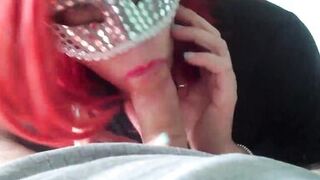 redhead amateur wife sucking good big dick - 2 image