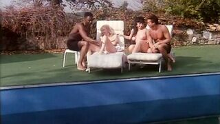 Moana Pozzi and Another Slut with Hairy Pussy Fucked and Cummed in Mouth by Big Cocks