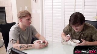 MILF Cougar Sofie Marie Sucking and Fucking 3way - 5 image