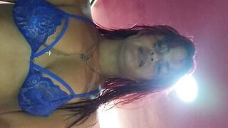 wife dancing and seducing virgin boy with a sexy micro thong and sucking his cock hard before he cums inside her - 3 image