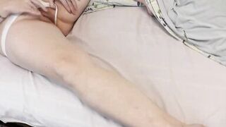 Sexy blonde masturbates wet pussy in bedroom in morning strong orgasm and squirt. Old neighbor entered room. Solo. Pussy masturbation. Girl masturbating. Old inexperienced. Taboo. Family sex. Fingering. Wife - 12 image