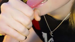 Dripping wet pussy fingering before cum on the tongue