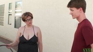 Big Meaty Step-mom Smokes and Takes Cock in Her Ass