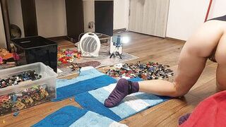 Sexy MILF, hairy pussy, big ass, vacuum cleaner in empty house. Latina with big hairy tits. Sexy brunette tries on tights, hairy - 1 image