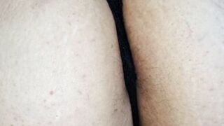 I was used my black panties and my husband couldn't resist the desire to fuck my big ass