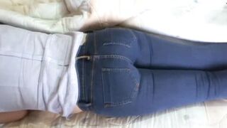 Stepson masturbates with my ass, jeans up and jeans down. He wants to fuck me. - 7 image