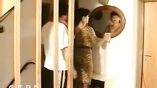 Two Friends Fucked Big Ass Brunette in Threesome