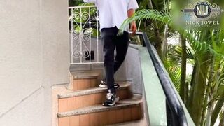 He took his cock out of stepmom's pussy and cum in girlfriend's mouth!