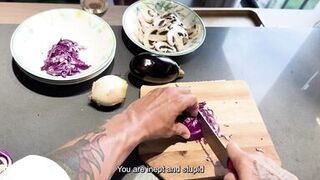 Curvy Hot ebony milf its planted for her Date and fuck the chef big cock for confort- Carla Morelli