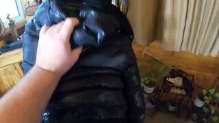 Milfycalla - a Lot of Cum on My Black Down Jacket and Black Leather Leggings 216