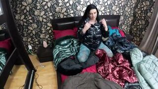 Several shiny down-jackets used for fucking and masturbating 267
