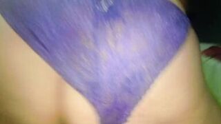 Old granny reverse cowgirl milking her stepson