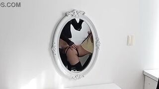 Big cock t,r,v fucks me with my thong on and barefoot, busty and big ass Latina brunette