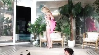 Hairy MILF and Inexperienced Busty Girl: Lesbians in the Hot Tub