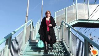 Big chubby woman fucked hard by 3 hard cocks - 1 image