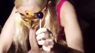 Sexy blonde sucking cock and lollipop - 6 image